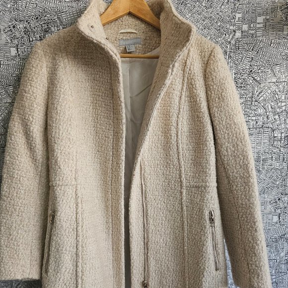 H&M Beige Short wool-blend coat- Size 10 - Picture 2 of 8